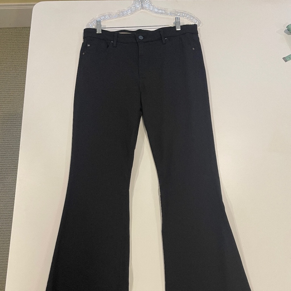 "AG" Jeans, by Adriano Goldshmied. "The Janis" High-rise flare. 32R, Black